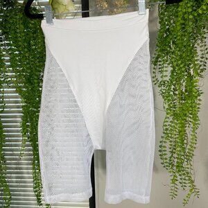 LaQuan Smith | Mesh Biker Short in White
